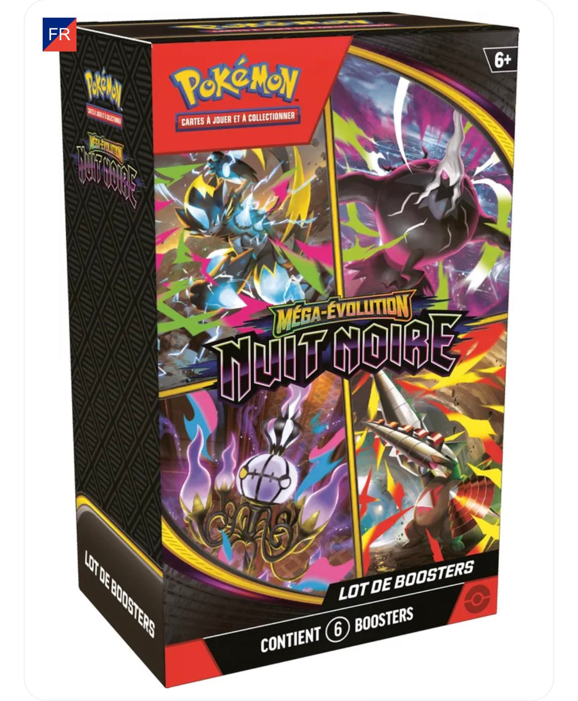 Pokémon JCC : Lot de 6 boosters Méga-Évolution - ME05 Nuit Noire - FR